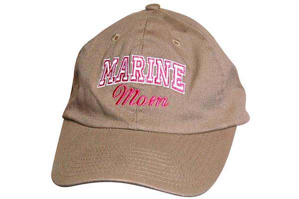 Ball Cap-Marine Mom Khaki with pink Embroidery (US MADE)